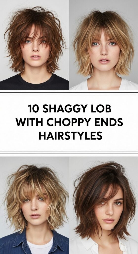 Shaggy Lob with Choppy Ends Hairstyles
