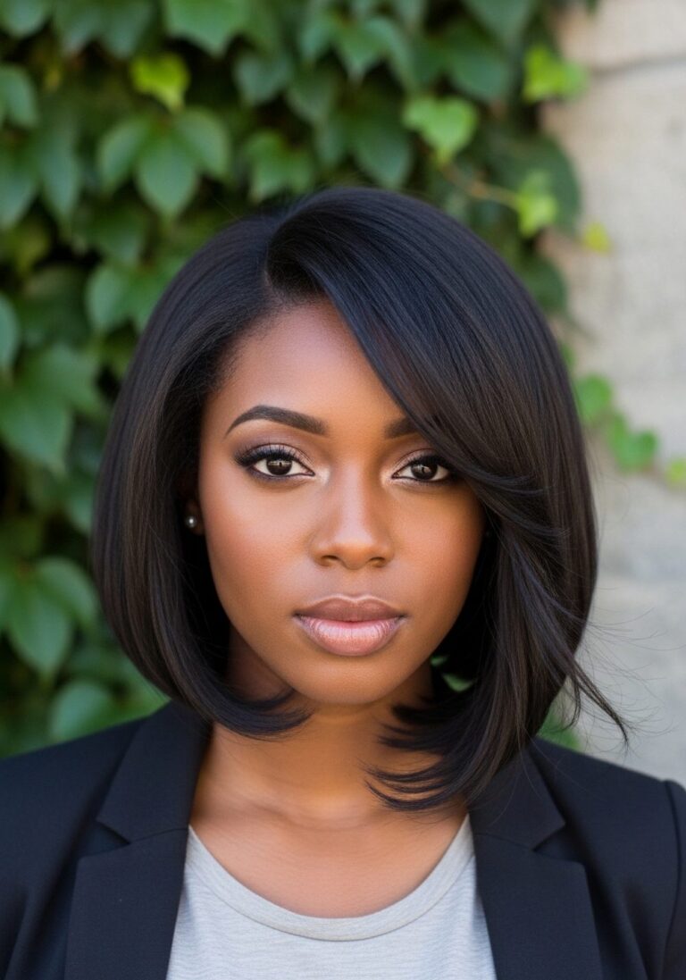 Asymmetrical Relaxed Bob Hairstyle