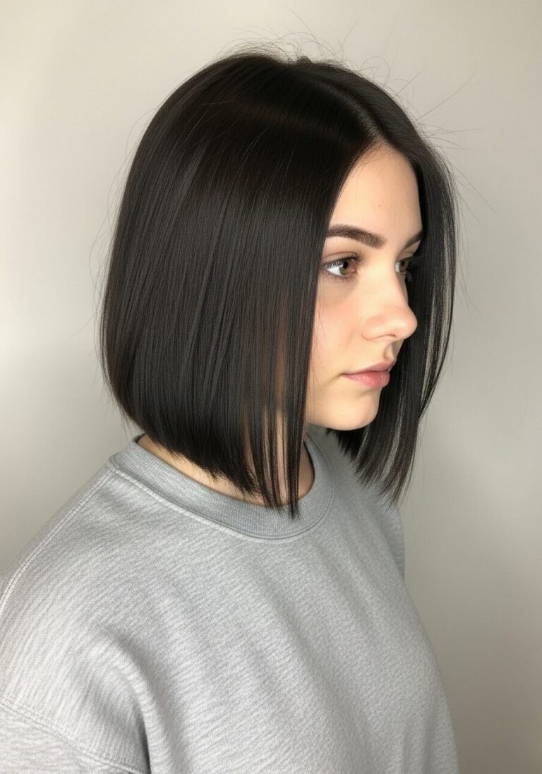 Blunt Bob with Deep Side Part