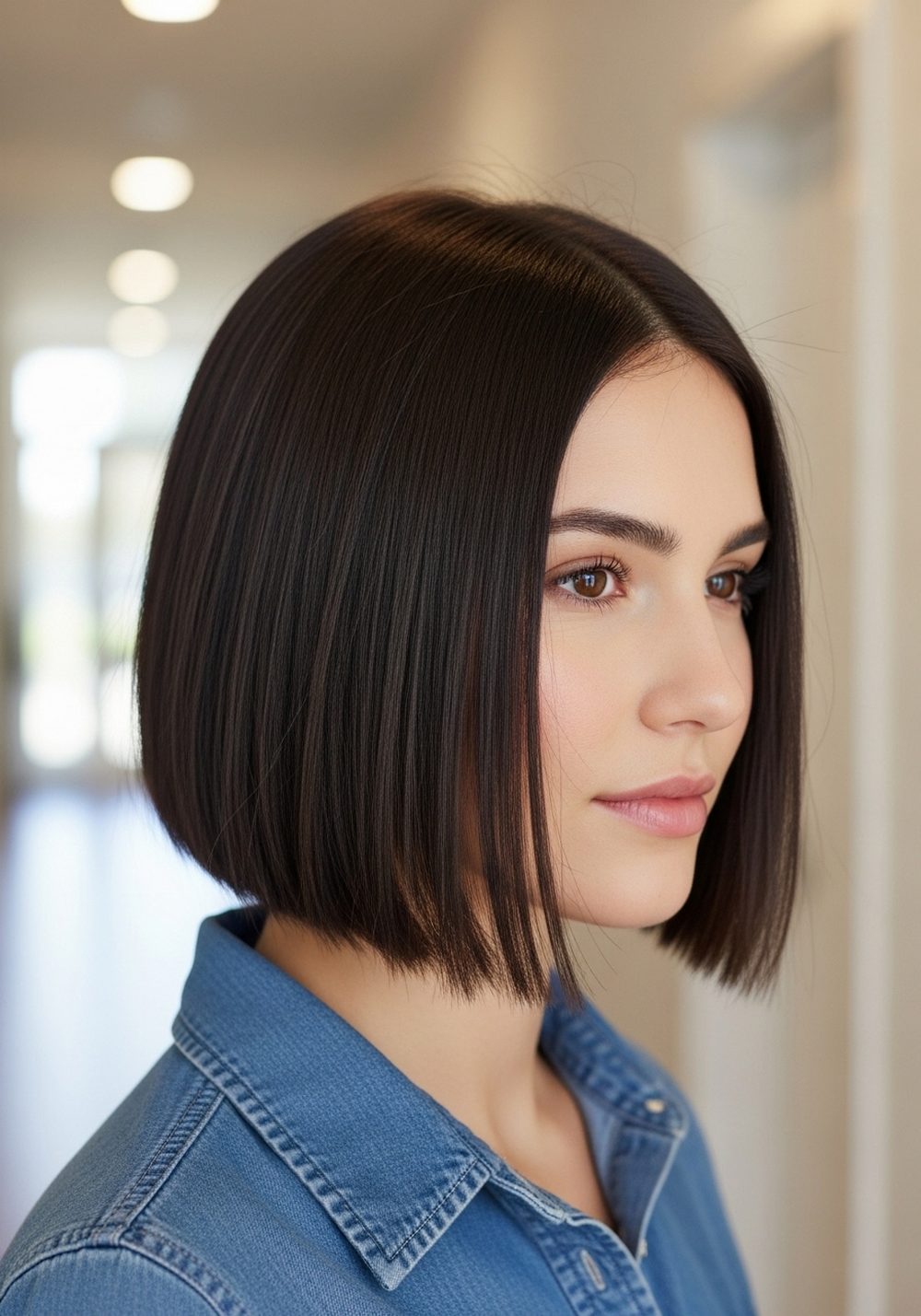 Blunt Italian Bob with Tucked Ends