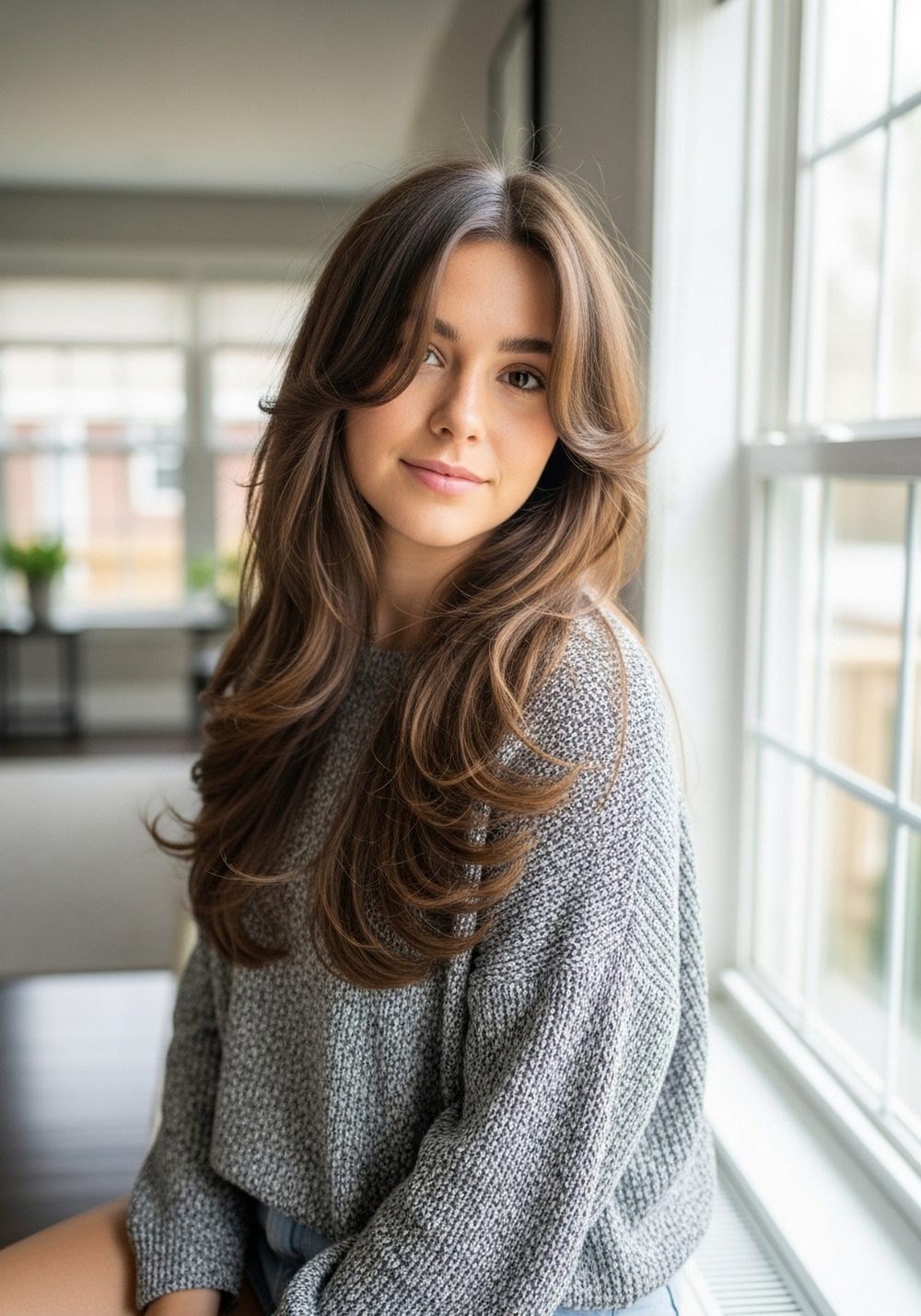 Butterfly Layers for Long Thick Hair