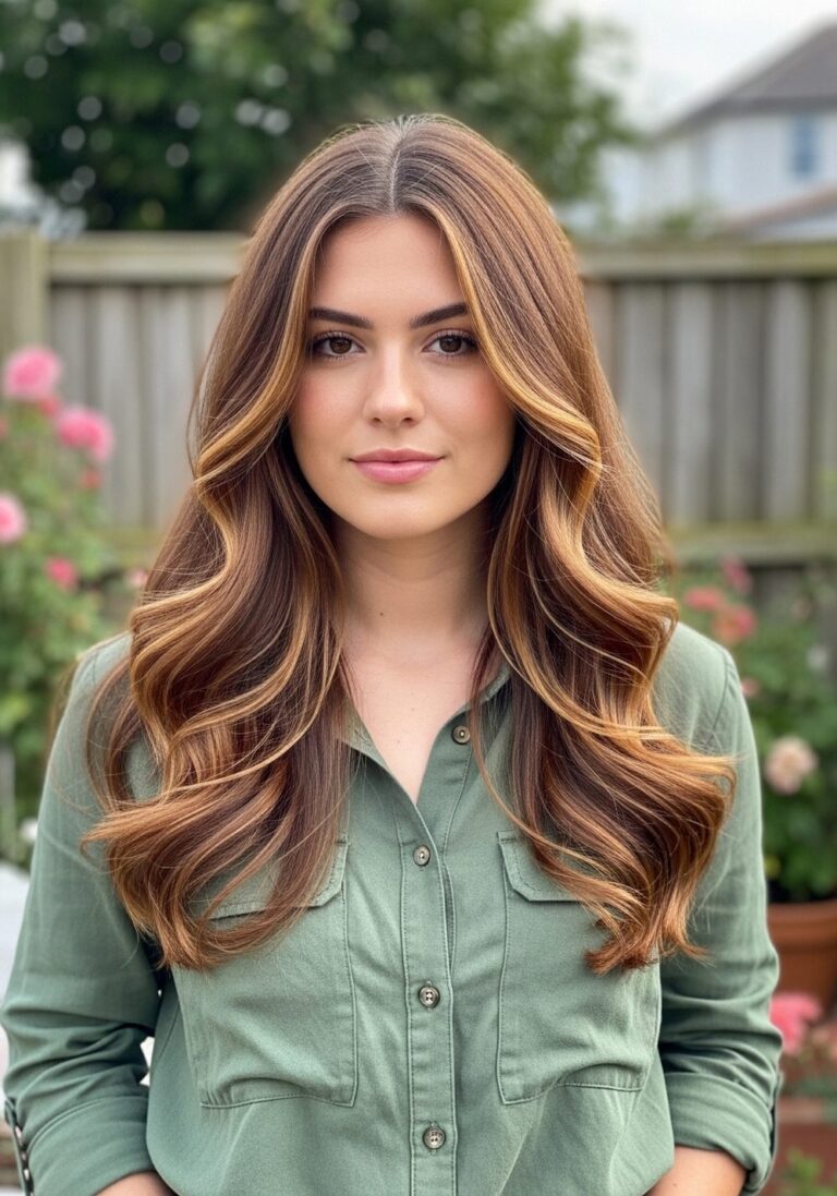 Caramel Ribbon Highlights Refresh Hairstyle