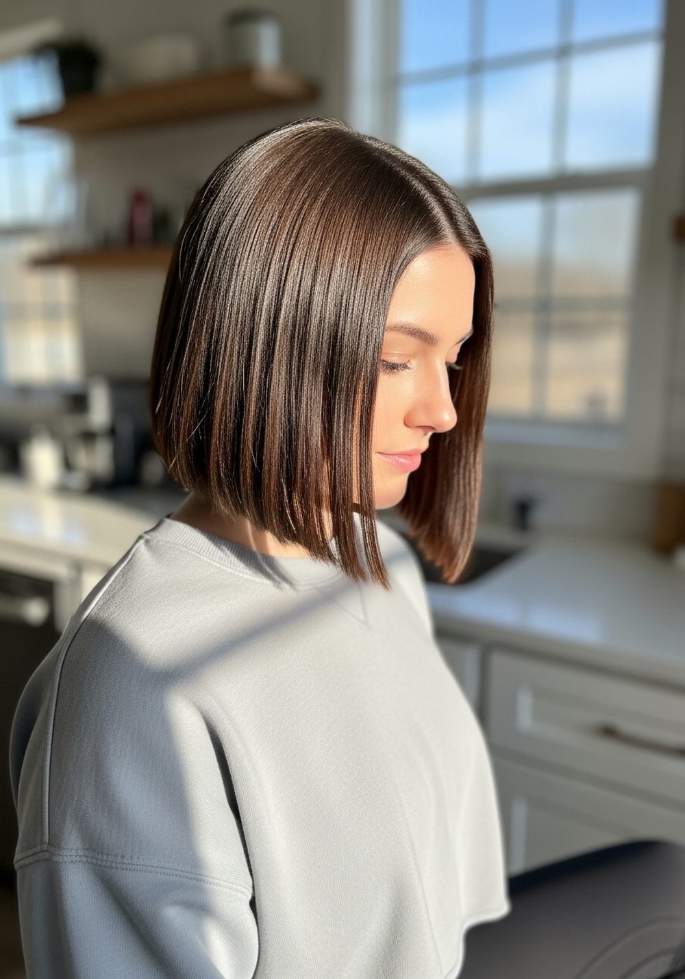 Chin-Length Soft Box Bob