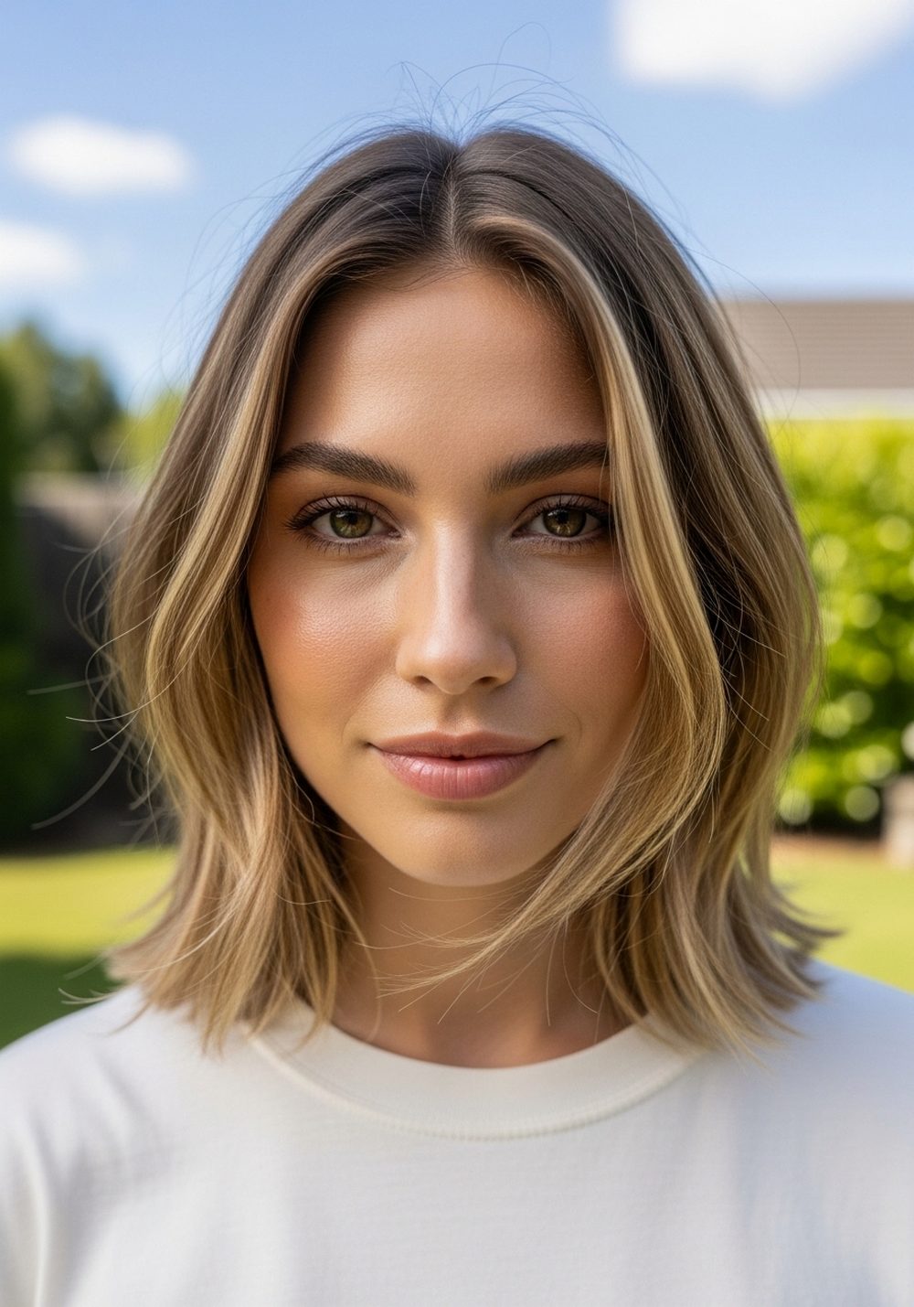 Classic Shaggy Lob with Choppy Ends Hairstyle