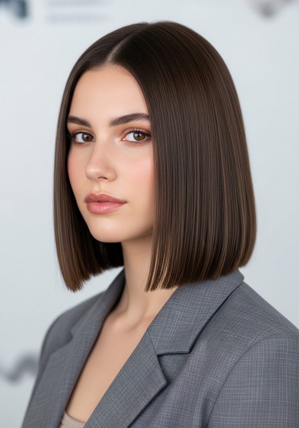 Clean Blunt Lob with Tucked-Back Side