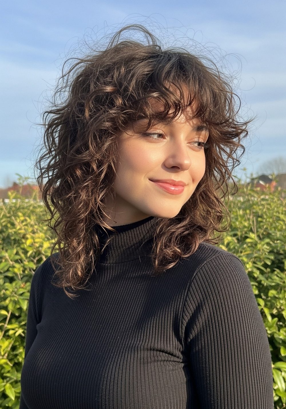 Curly Volume Shag Hairstyle