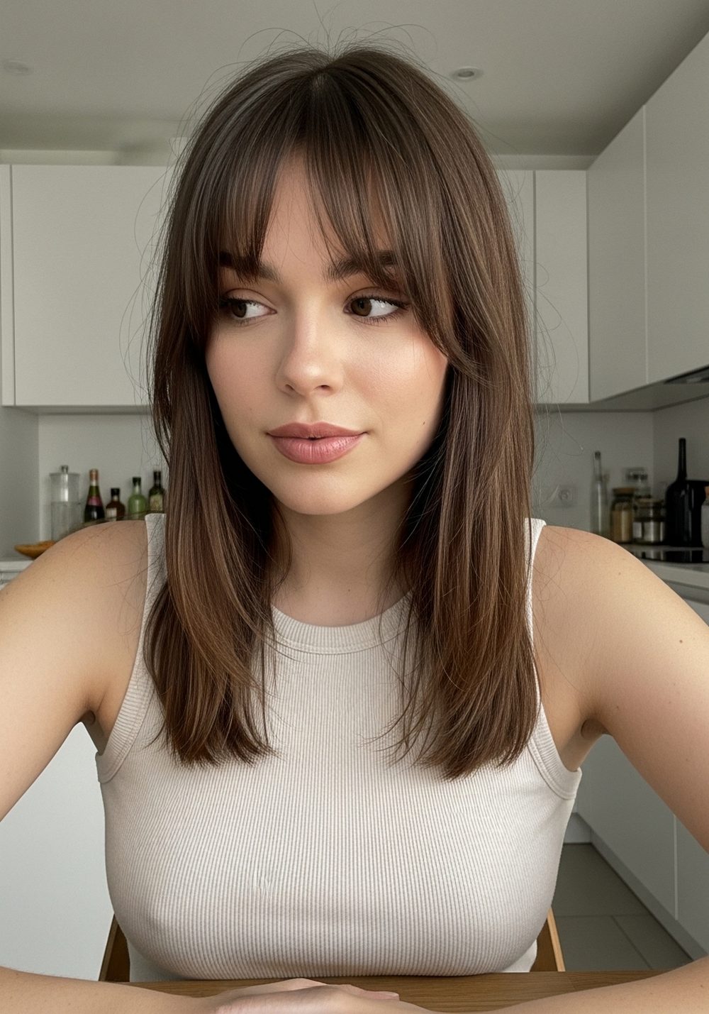 Curtain Bangs with Straight Lengths