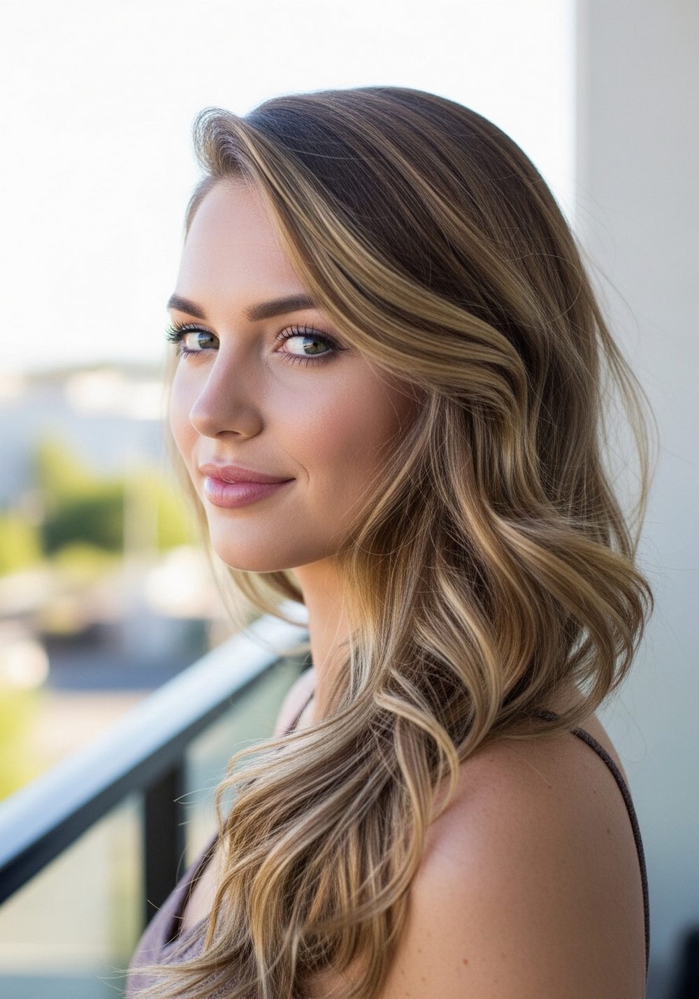Deep Side Part Glam Waves Hairstyle