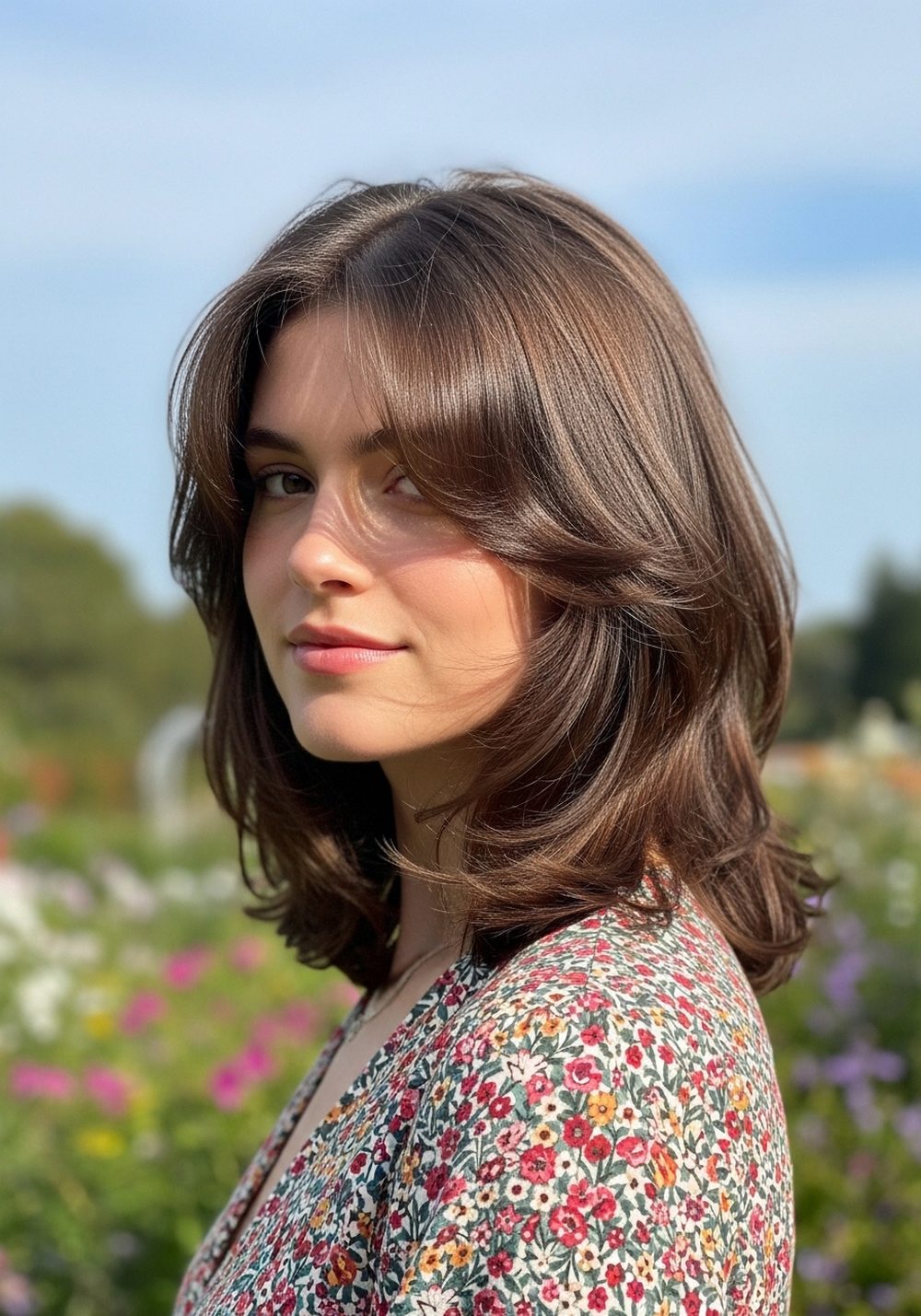 Face-Framing Midi Shag Hairstyle