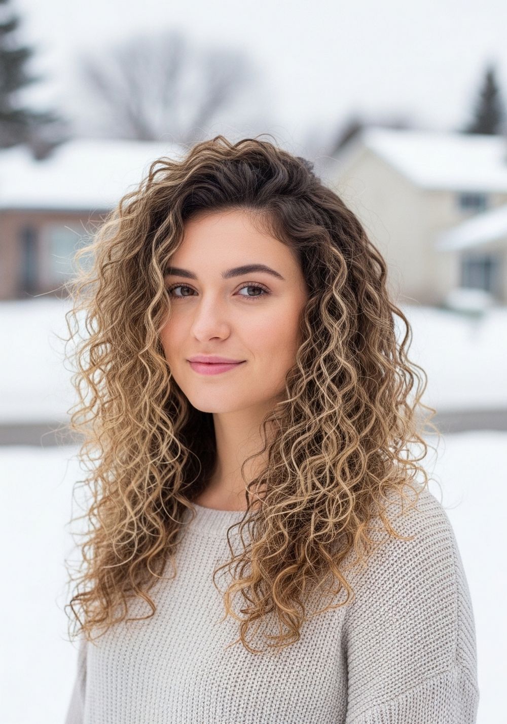 Face-Framing Winter Blonde Balayage Curls Hairstyles