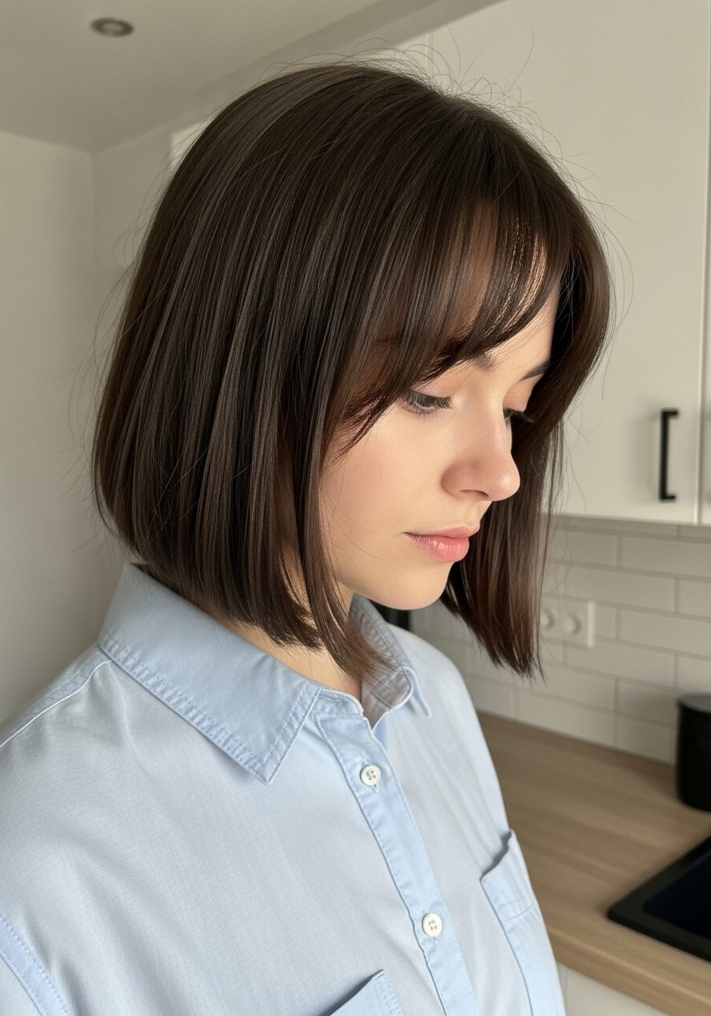 French Girl Crop with Curtain Fringe