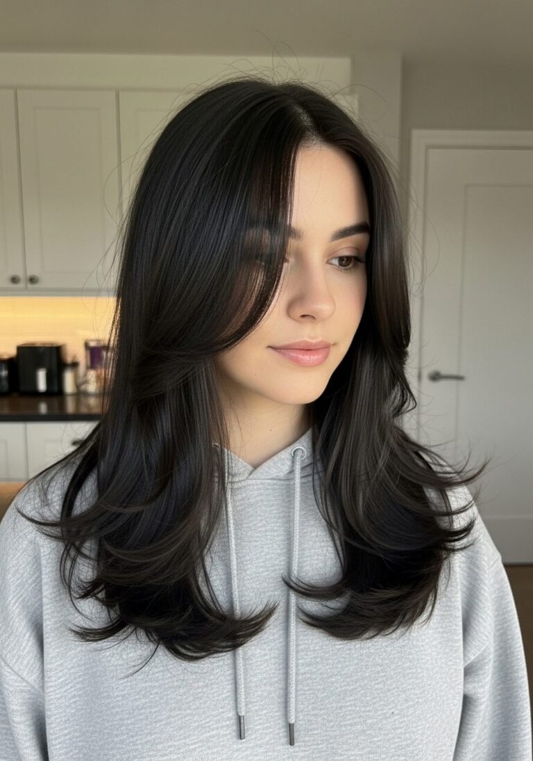 Glossy One-Length Base with Floating Butterfly Layers