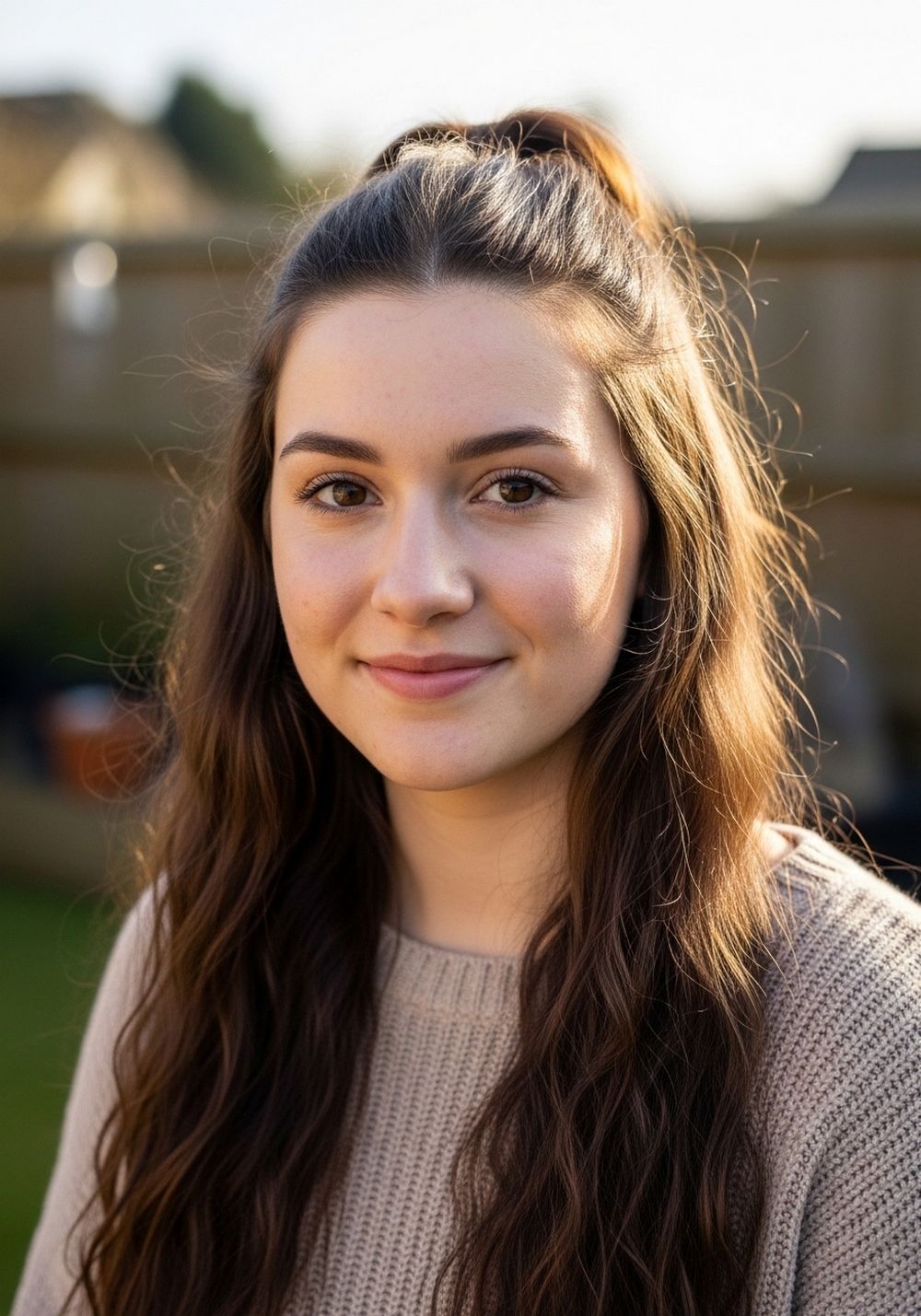 High Half-Up Hair Bow with Soft Long Waves Hairstyle