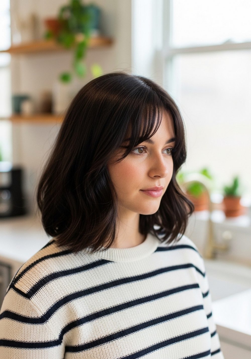 Italian Bob with Curtain Bangs