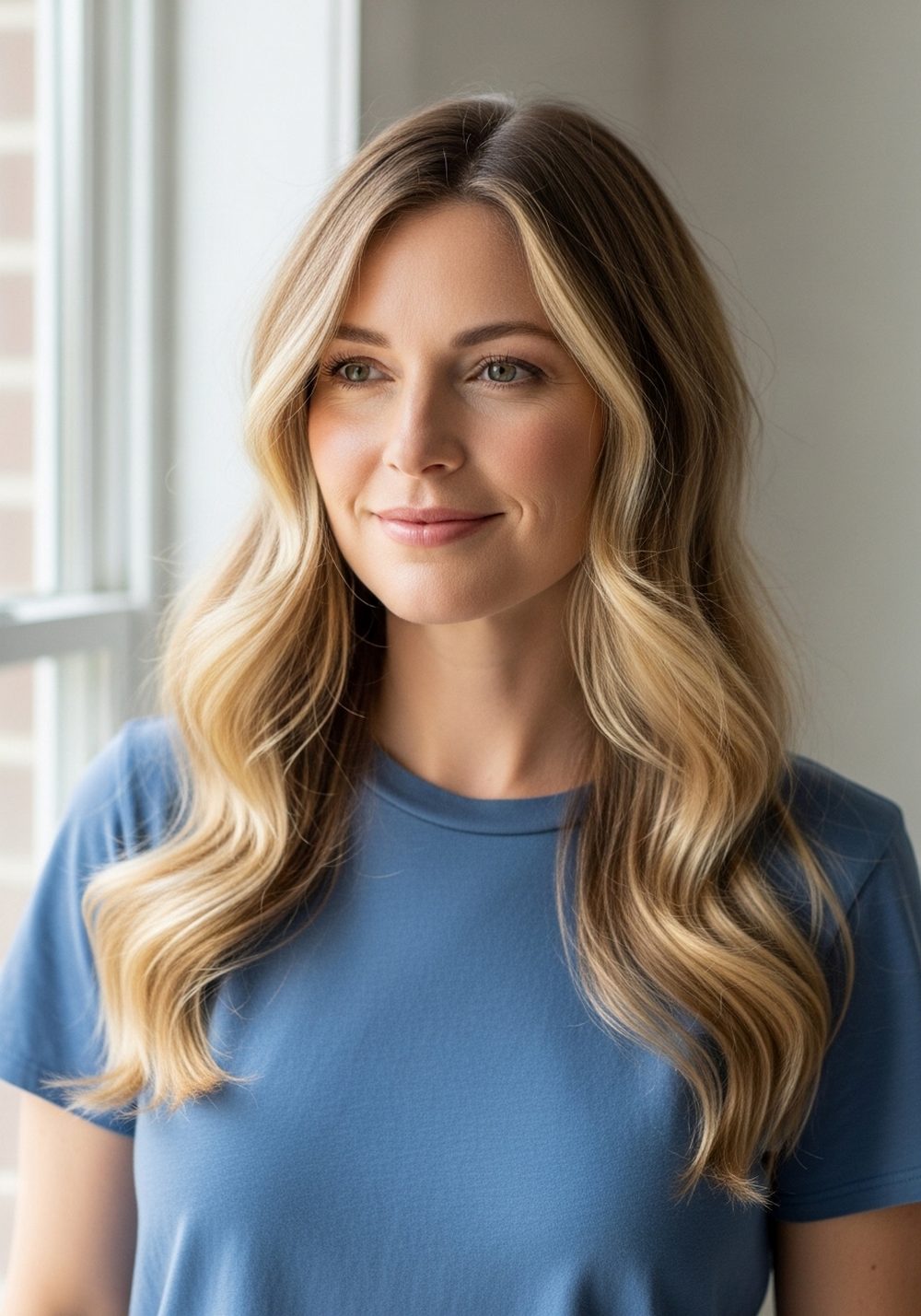 Light Beachy Waves with Off-Center Part