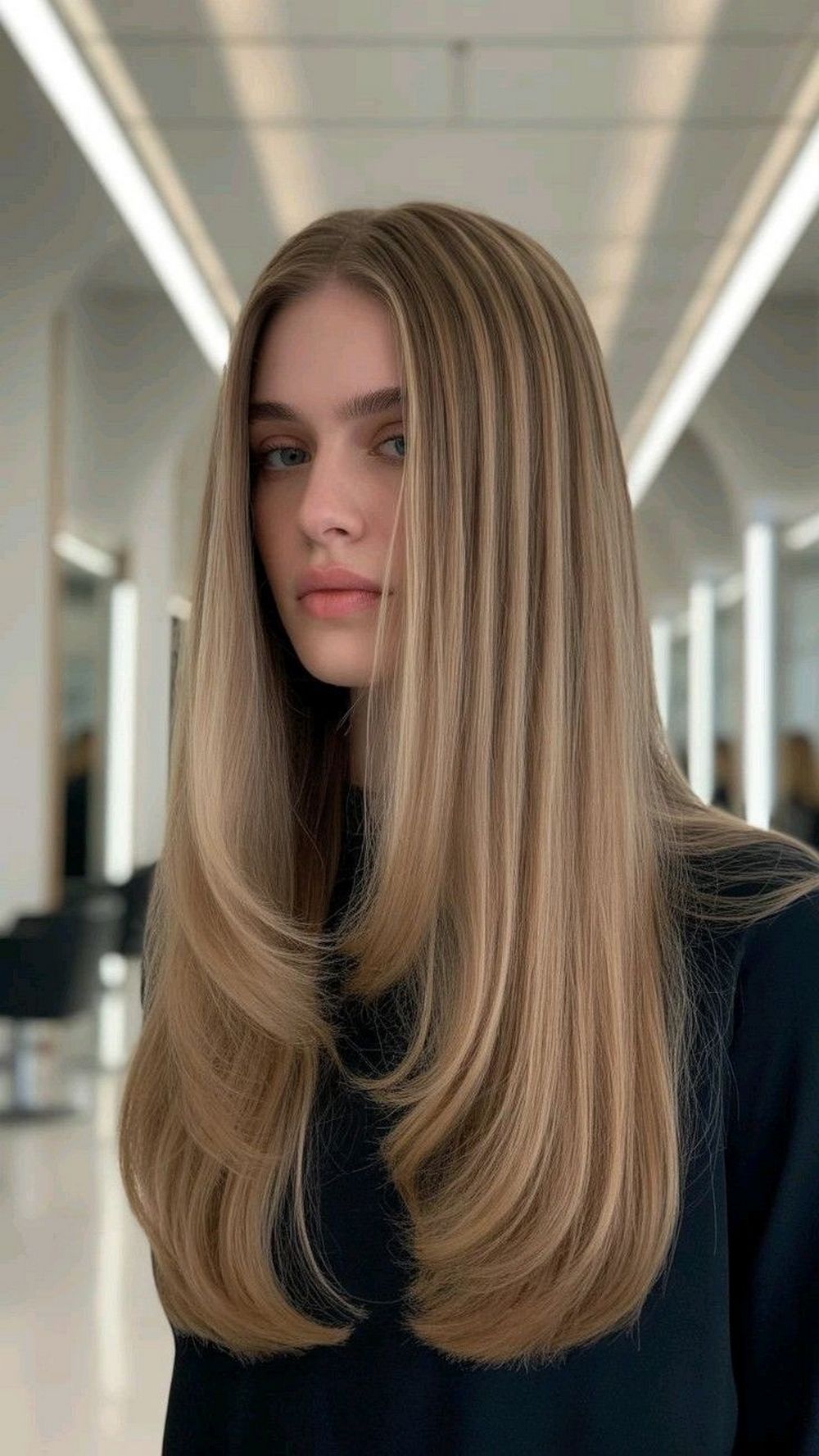 Long Butterfly Layers (smooth blowout) with a Center Part