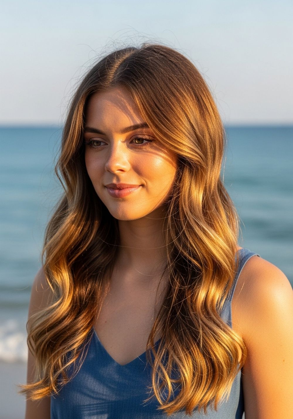 Long Layered Beachy Waves Hairstyle