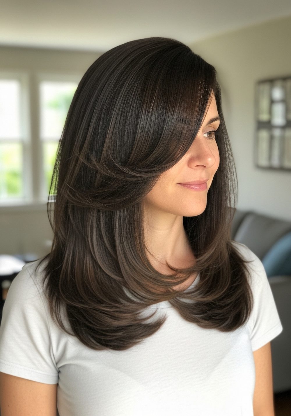 Long Layered U-Cut for Thick Hair