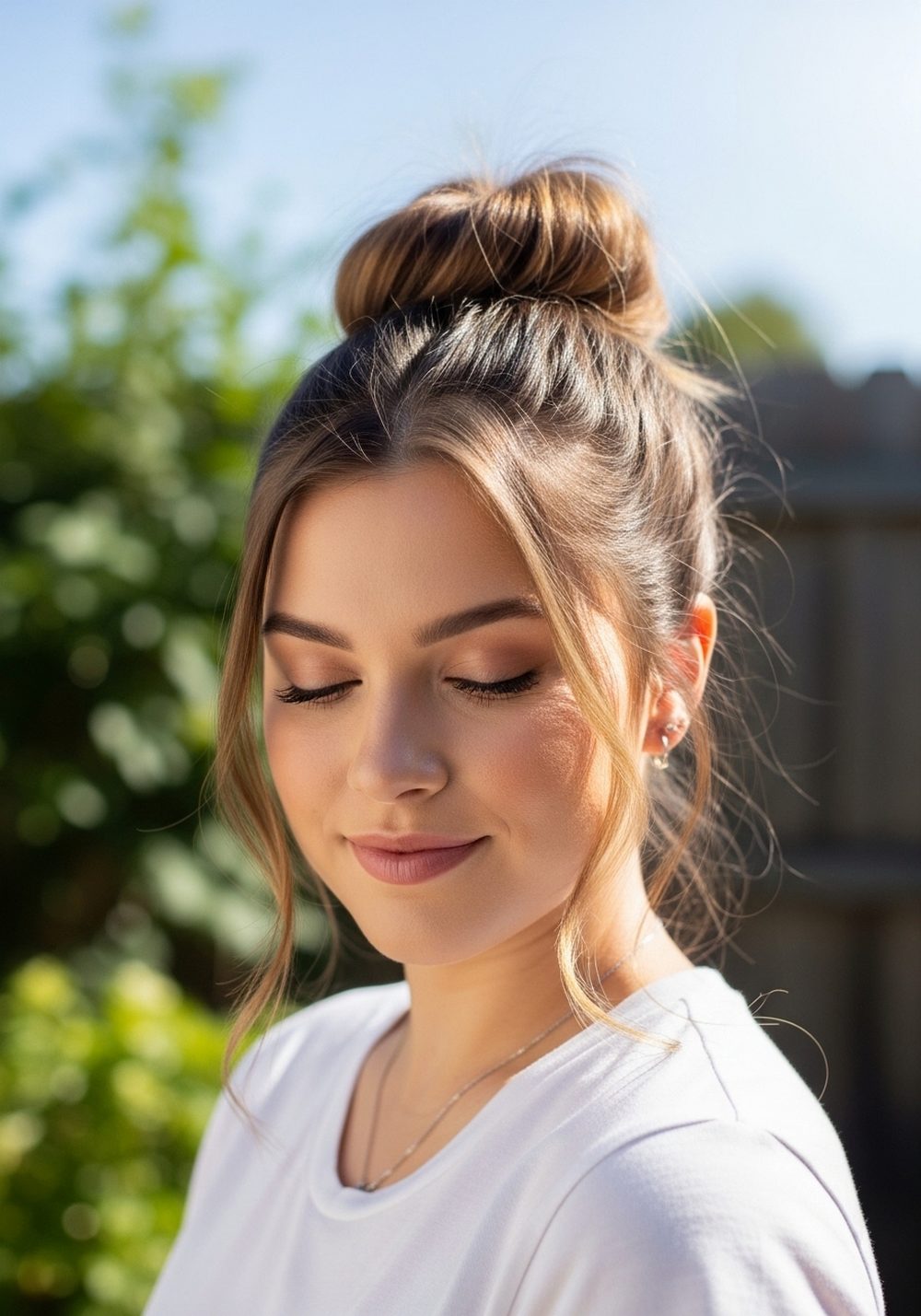 Low Wrapped Bundle Bun Hairstyle
