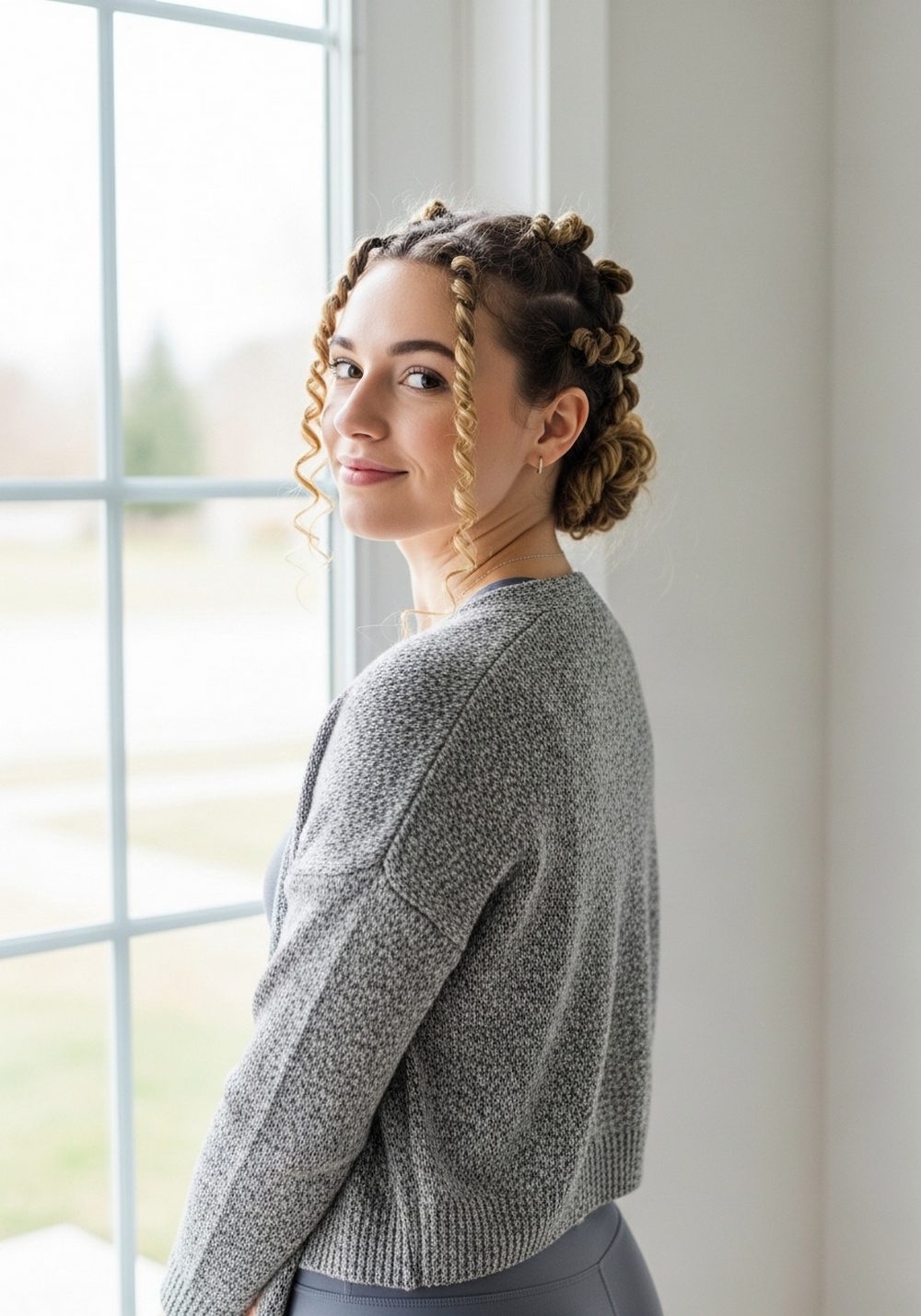 Mini Twists Into a Low Bun