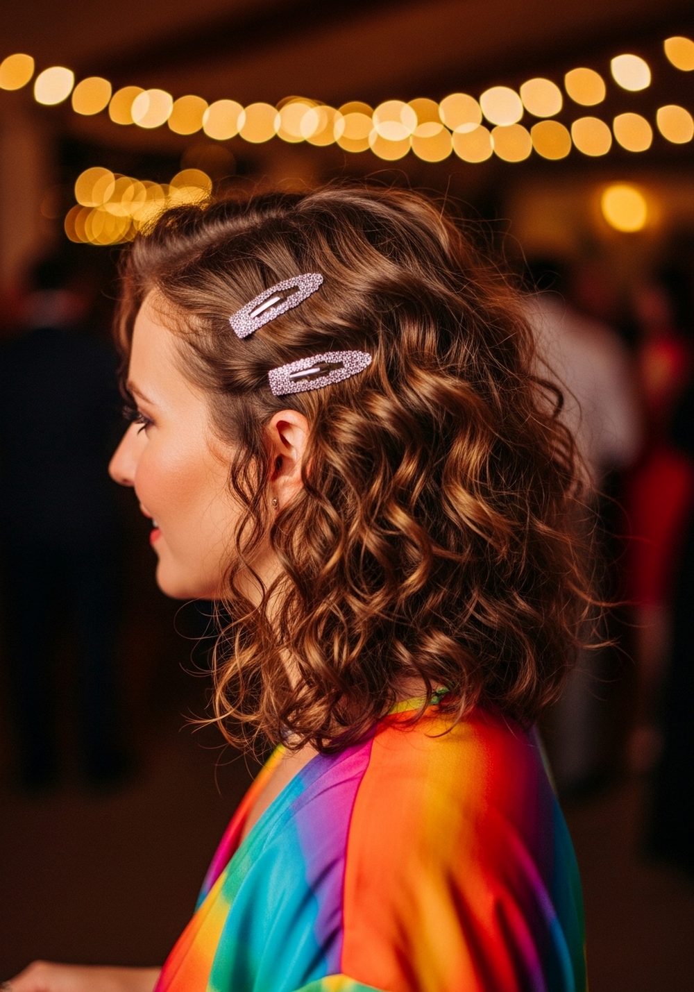 Open Curls with Sparkle Clips