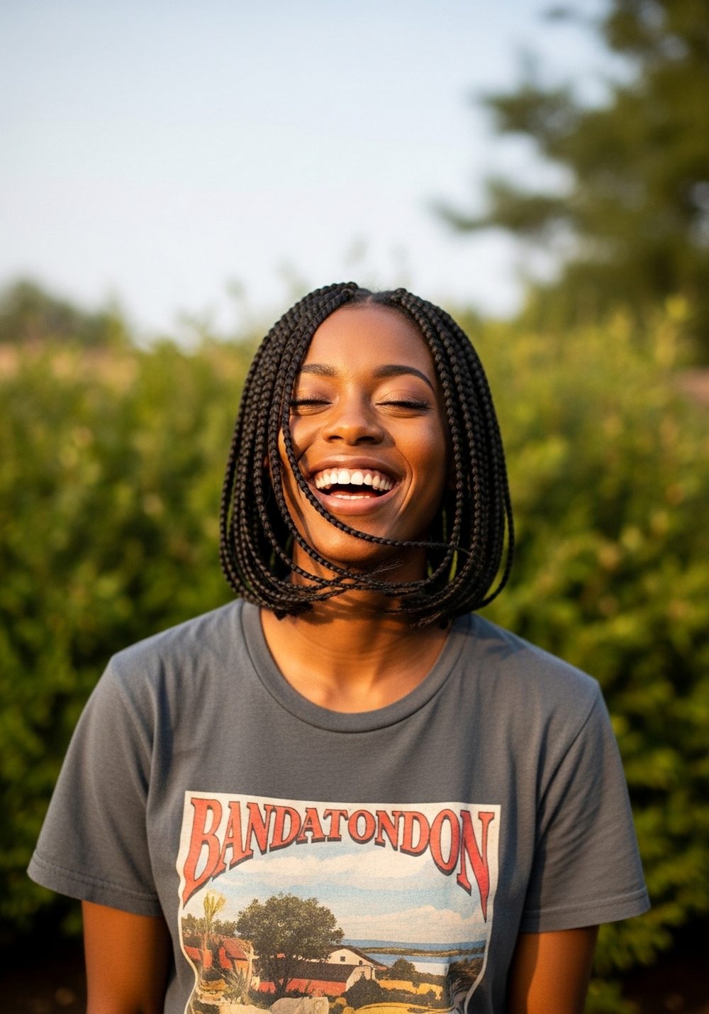 Short Box Braid Bob Hairstyle