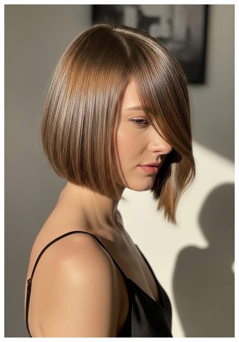 Side-Part Blunt Bob with Smooth S-Wave