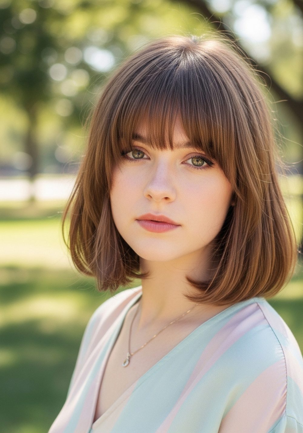 Side-Swept Bangs Collarbone Lob