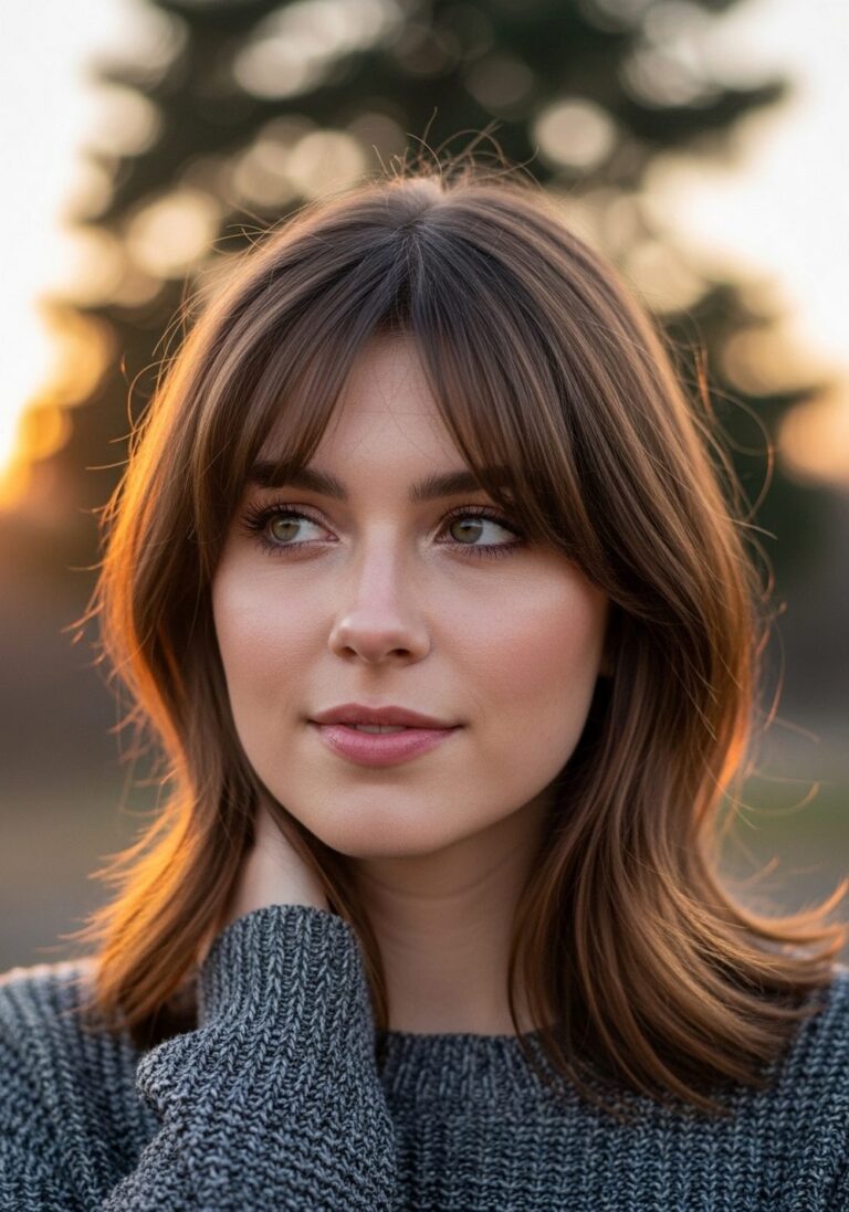 Side-Swept Layered Bangs Hairstyles