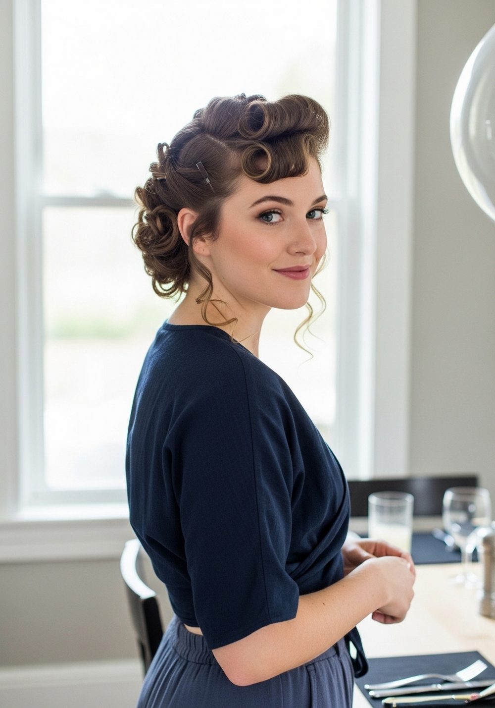 Side-Swept Pin-Up Updo