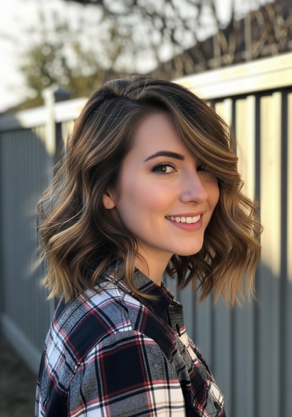 Side-Swept Wavy Layers Hairstyle