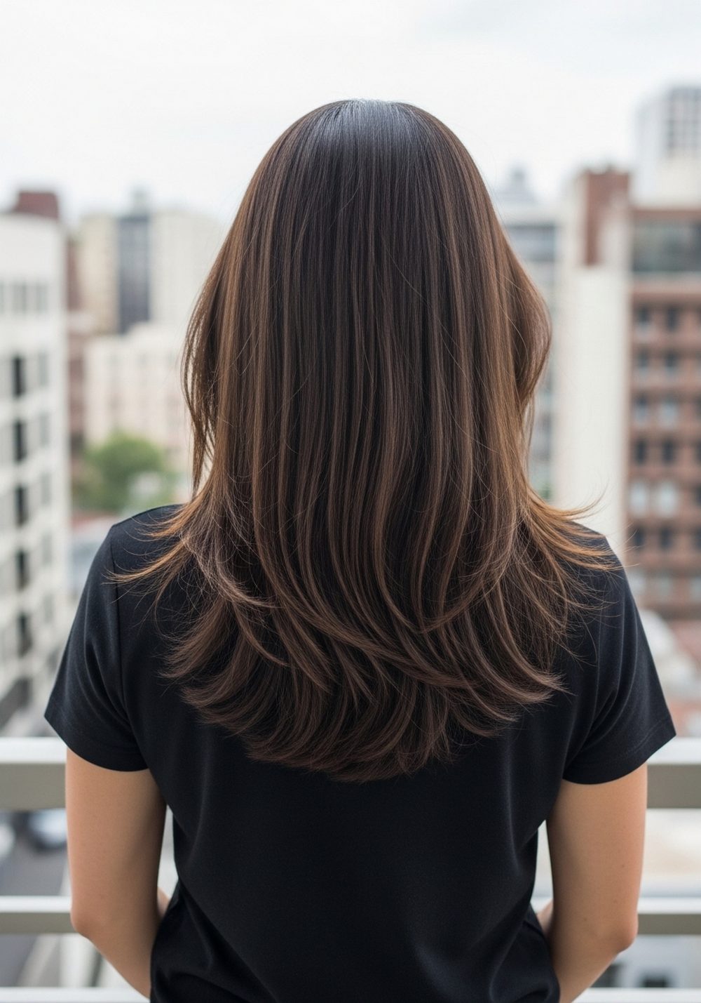 Sleek V-Cut Layers Down the Back