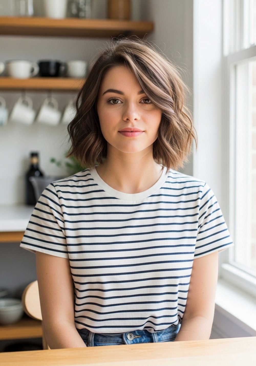 Soft Box Bob with Deep Side Part