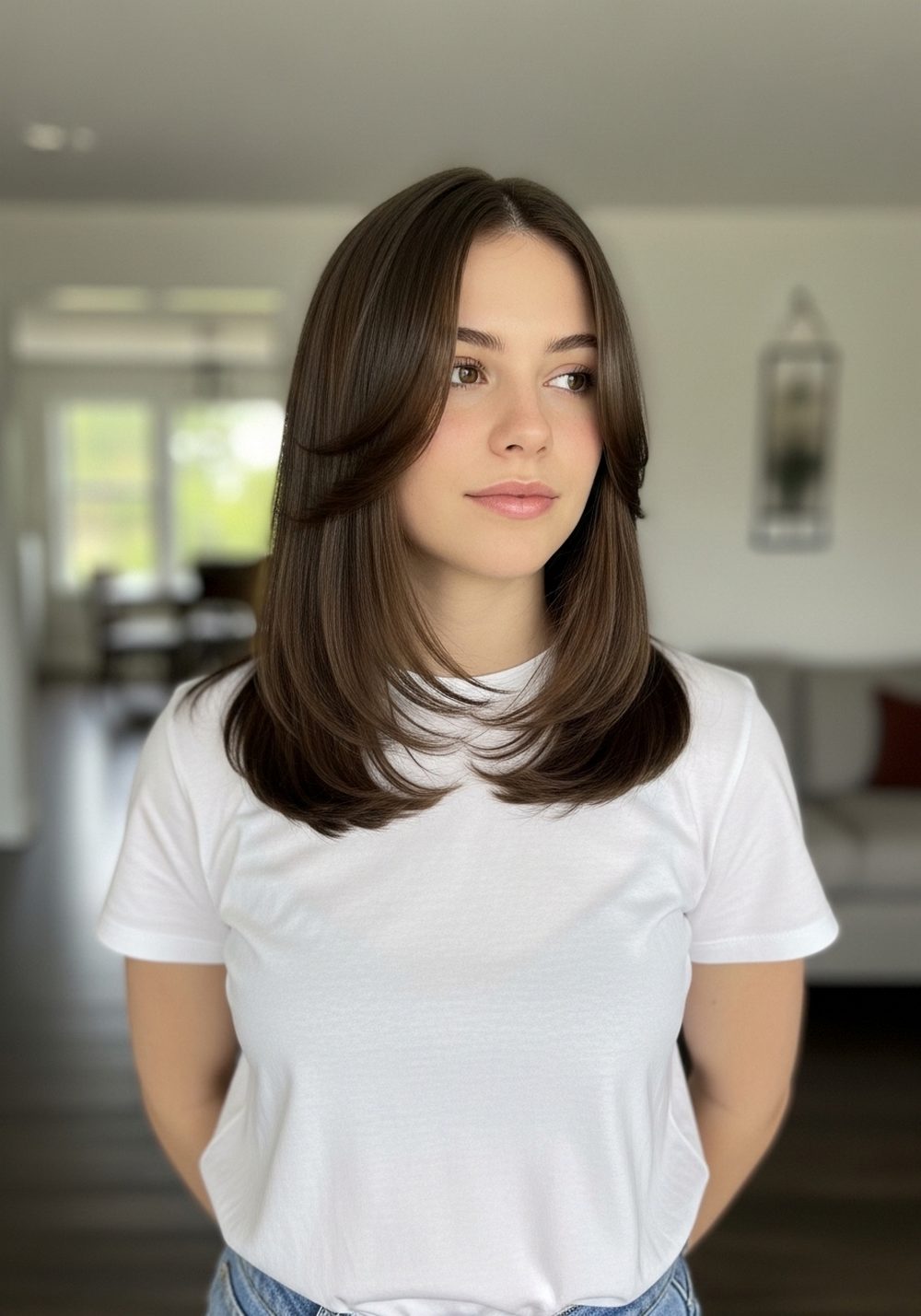 Soft Center-Part Collarbone Lob