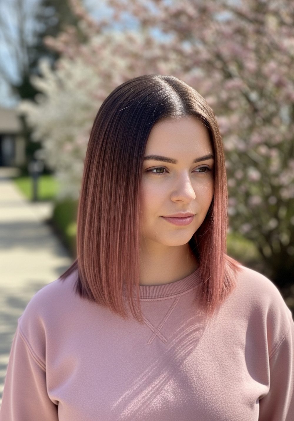 Subtle Rose Brown Tint Refresh Hairstyle