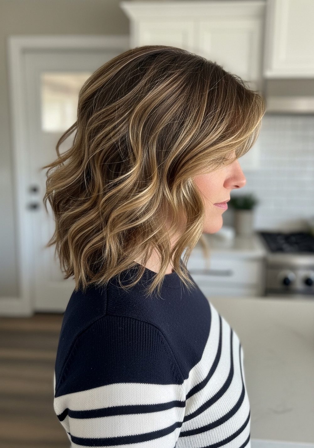 Textured Shag Layers with Curtain Bangs