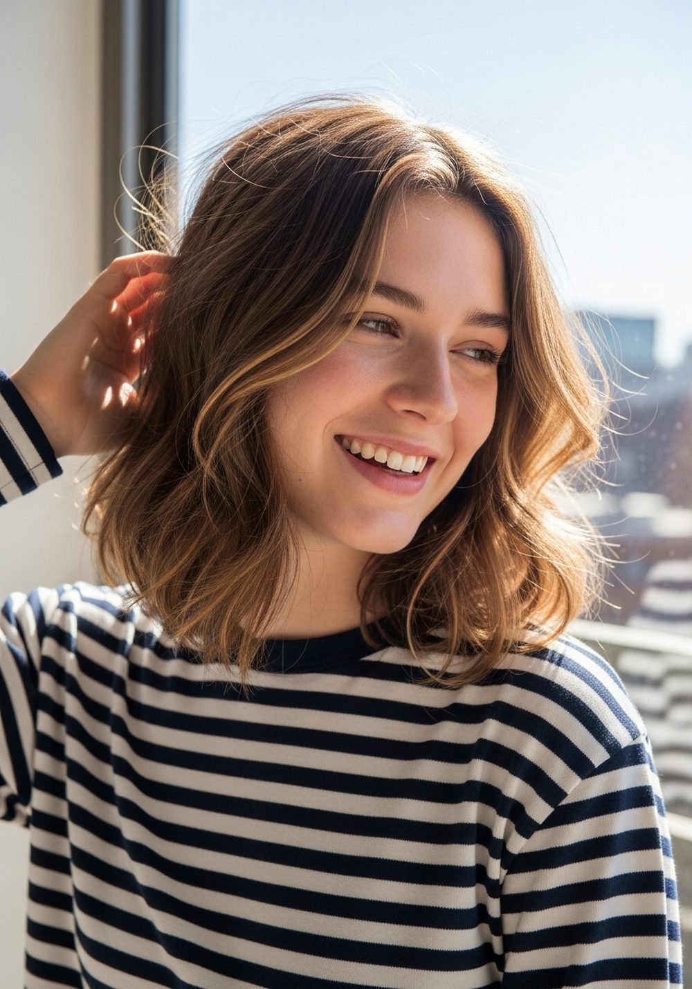 Tousled Wavy Collarbone Lob