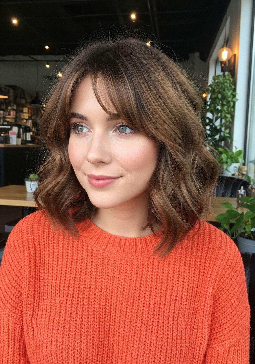 Voluminous Side-Part Layered Blowout with Feathered Bangs Hairstyle