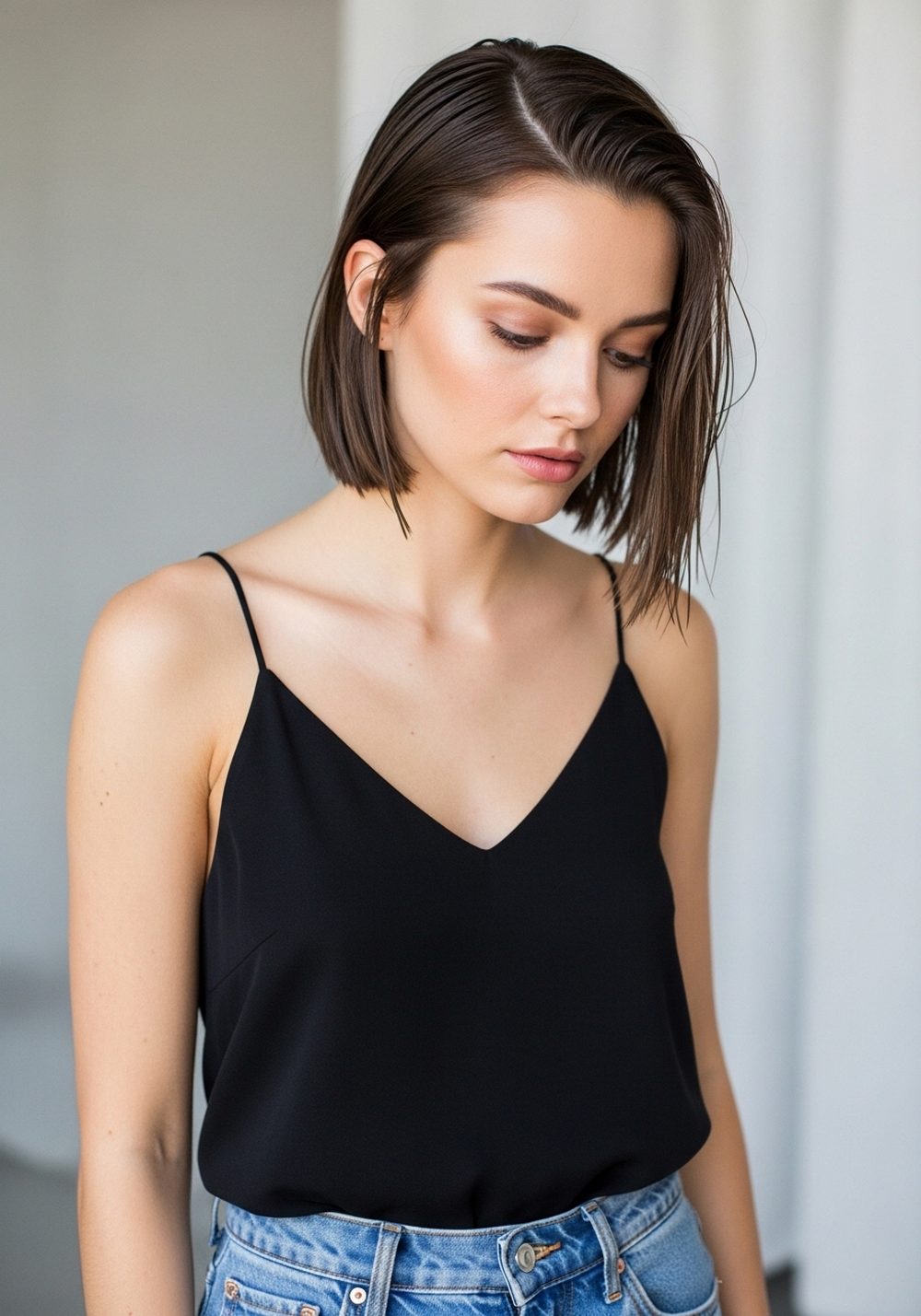 Wet-Look Evening Precision Bob