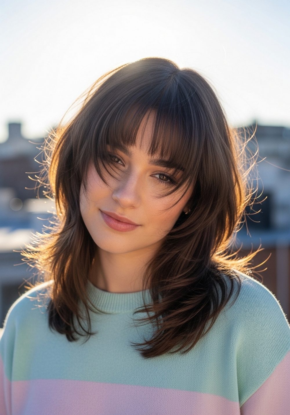 Wispy Bangs Shag Hairstyle