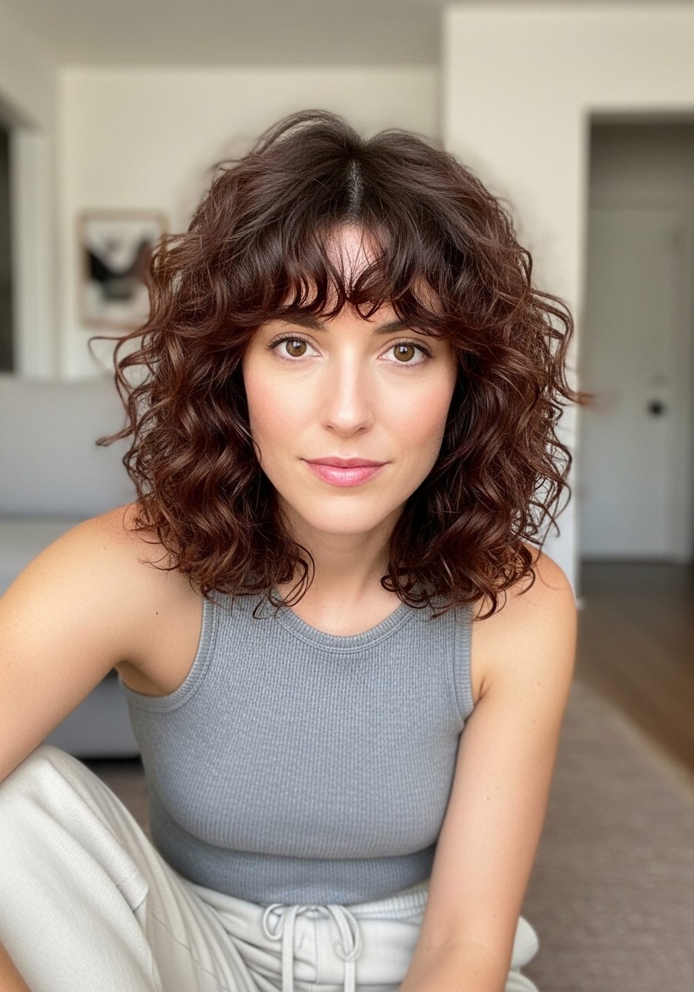 Wispy Curly Butterfly Butterfly Bangs