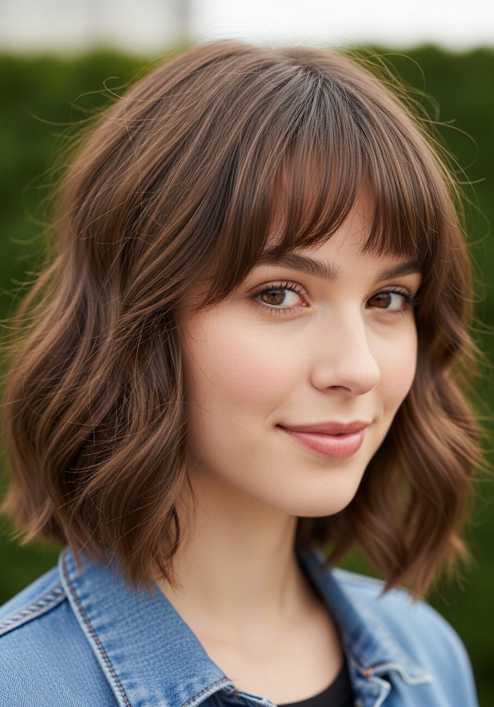 Wispy Curved Curtains for Wavy Hair