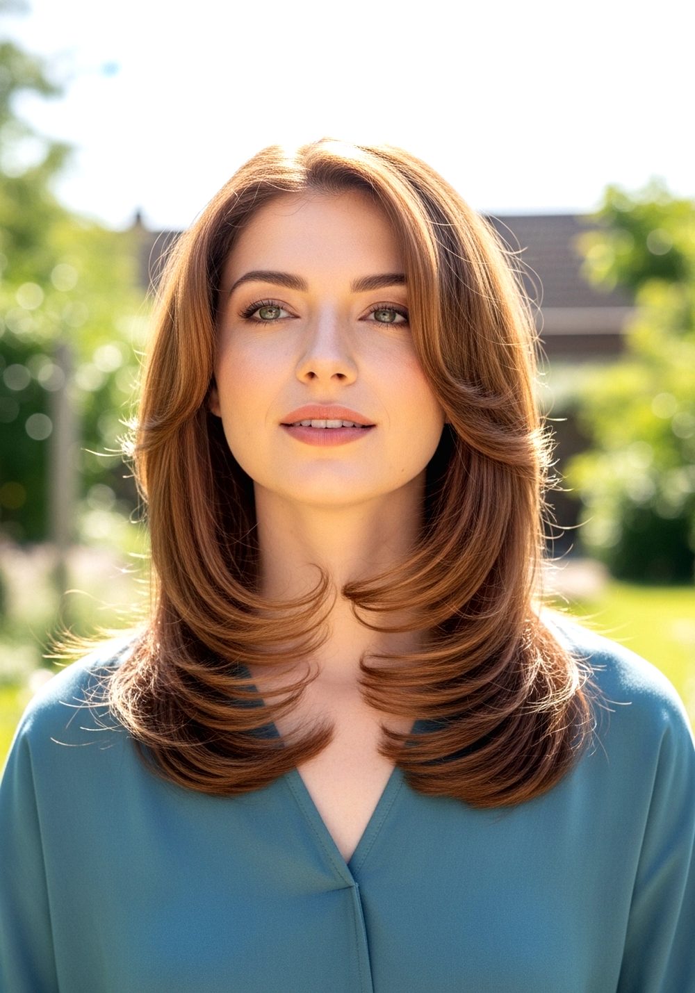 Airy Flipped-End Layers Hairstyle