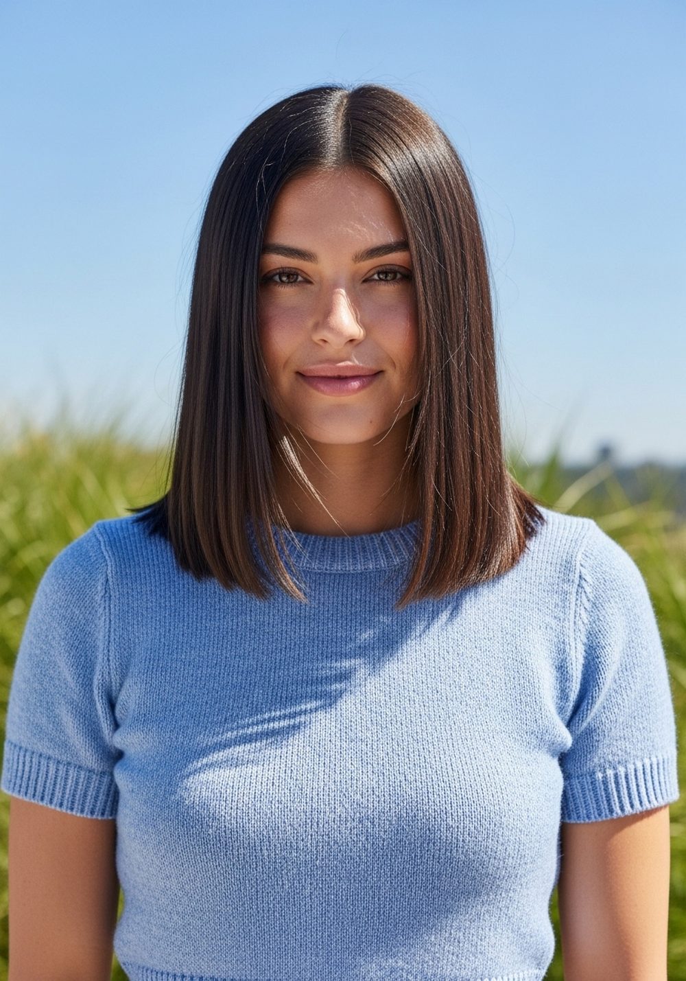 Blunt Midi Cut Hairstyle