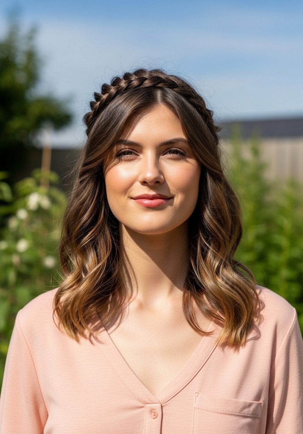 Braided Crown Accent Hairstyle