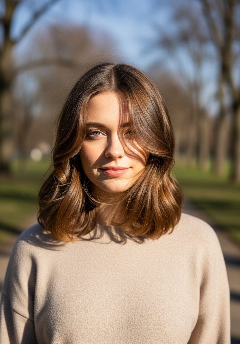 Brushed S-Waves with Face-Framing Layers Hairstyles