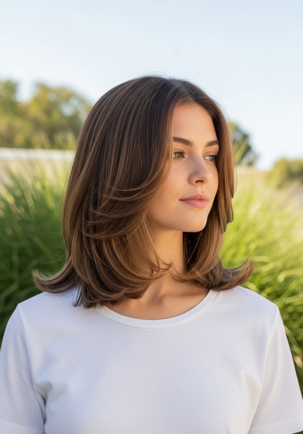 Collarbone Layered Cut Hairstyle