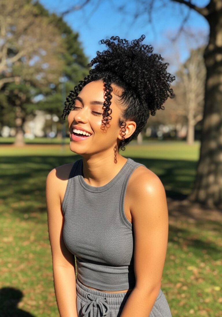 Curly Puff Bundle Hairstyle