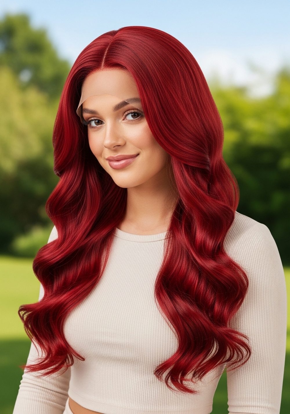 Deep Wave Red Wig Hairstyle