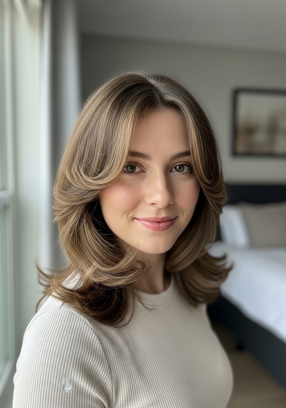 Face-Framing Blowout Layers Hairstyle